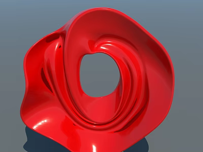Modern Red Decorative Ornament Set With Spiral Twisted Design And Glossy Surface 3d model