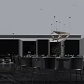 Luxurious Private Dining Room Interior With Round Table Chandelier Greenery And Floor to Ceiling Windows