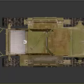 Vintage Military Tank Yellow Body With Black Tracks And Metal Texture