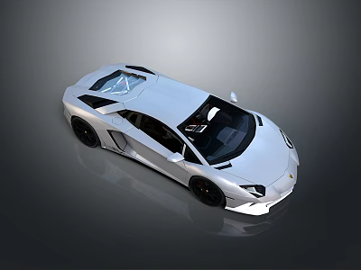 White Sports Car With Sleek Design Black Alloy Wheels And Transparent Roof 3d model