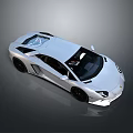 White Sports Car With Sleek Design Black Alloy Wheels And Transparent Roof