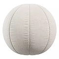 Round Decorative Pillows in White Light Gray Dark Gray and Black with Stitched Details