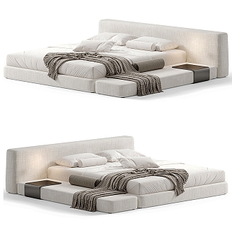 Milotti Minotti Double Bed 3d model