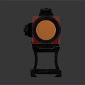 Weapon Tactical Red Dot Sight With Black Body Orange Lens And White Logo