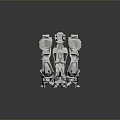 Silver Mechanical Game and Movie Character with Complex Armor Structure and Futuristic Sci Fi Design