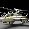 Military Green Helicopter 3D Rendering With Rotors Cockpit And Detailed Body On Black Background