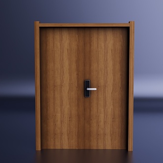 Double open wooden door wooden door double open door 3d model