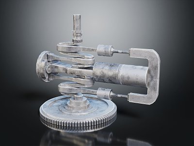 Modern engine piston car engine cylinder car engine 3d model