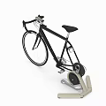 Black Frame Stationary Exercise Bike For Indoor Training With Flywheel And Fitness Equipment