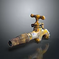 Vintage Brass Faucet With Rustic Texture And Classic Design For Home Use