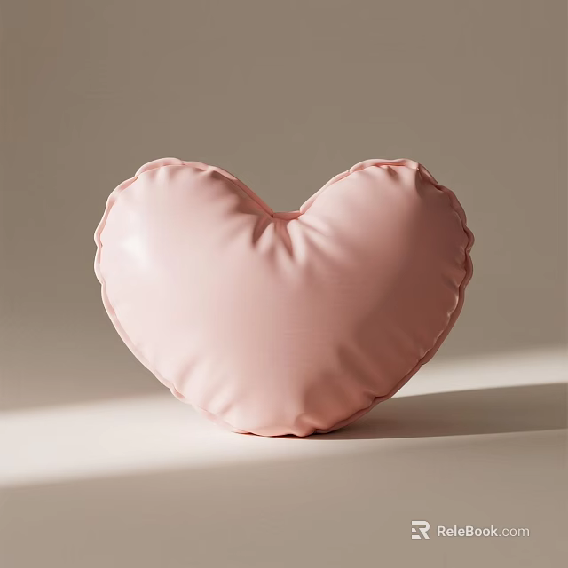 Pink Heart Shaped Pillow Soft Plush Decorative Cushion for Living Room Sofa or Bedroom 3d model 