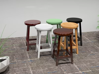 Modern bar stool 3d model