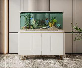 Modern Fish Tank Glass Fish Tank Aquarium Display Cabinet Side Cabinet 3d model