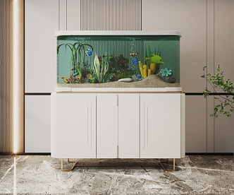 Modern Fish Tank Glass Fish Tank Aquarium Display Cabinet Side Cabinet 3d model