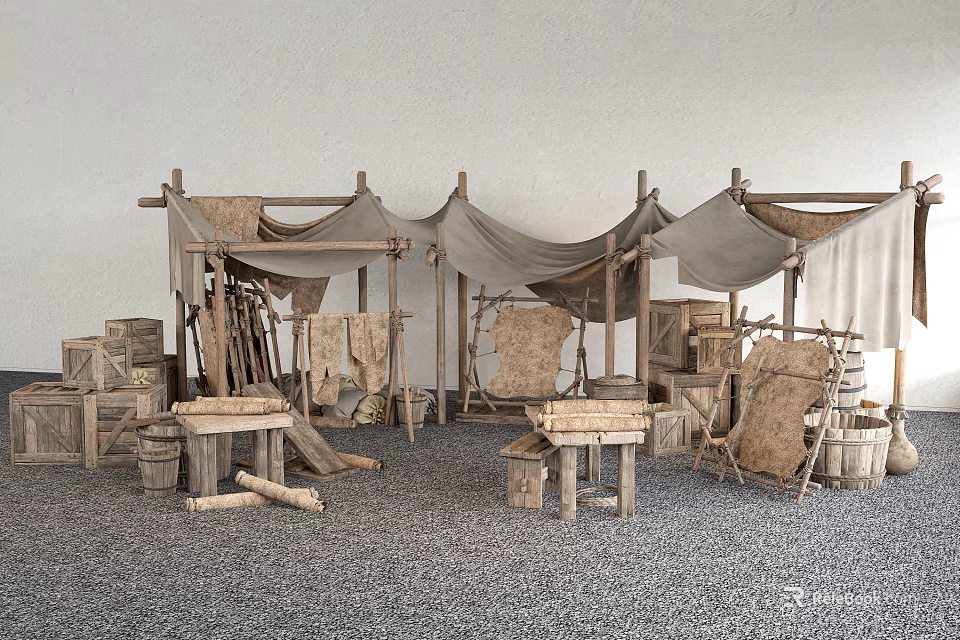 Ancient Architecture Traditional Wooden Structure With Historical Roof And Classic Design Features 3d model 