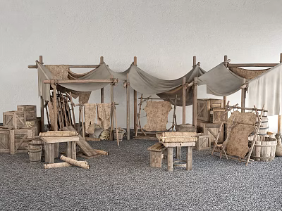 Ancient Architecture Traditional Wooden Structure With Historical Roof And Classic Design Features 3d model