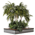 Modern plant green plant landscape green plant pile landscape tree outdoor landscape seat park seat 3d model