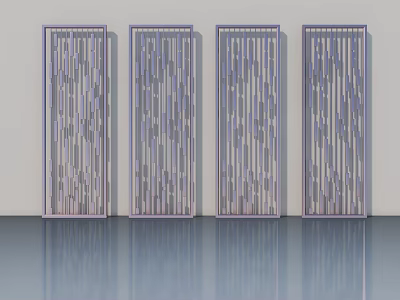 Modern Decorative Swing Doors With Vertical Slats Design For Interior Use 3d model