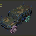 Camouflage Painted Military Style Utility Vehicle With Rugged Off Road Design And Large Tires