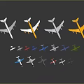 Various Colored Spacecraft Models Collection Showcasing Space Exploration On Dark Background