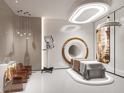 Modern SPA Space With Treatment Bed Equipment And Modern Decor 3d model