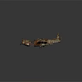 Rusted Metal Aerospace Airplane Model With Intricate Structure Propeller And Wings