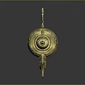 Golden Ornate Wine Flask With Intricate Carvings Slender Spout And Curved Handle On Dark Background