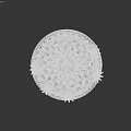 Green Spherical Cactus with White Spines and Pink Flowers in Brown Pot for Home Decoration