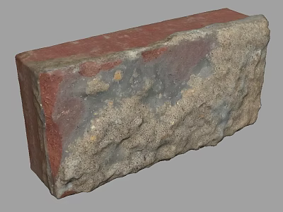 Building Exterior Wall With Red Brown And Gray Rough Texture Brick 3d model