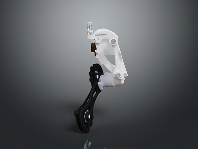 Hardware Tool Mechanical Hinge Connector With White Black Durable Metal And Screw Components 3d model