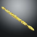 Detailed Golden Carved Strip With Intricate Leaf And Floral Patterns