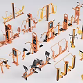 Various Types Of Fitness Equipment Including Training Machines And Workout Gear