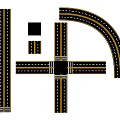 Road Facilities With Straight Roads Crossroads Curved Sections Black Pavement And Yellow Lane Markings