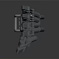Metallic Equipment With Shiny Surface And Reflective Details On Dark Background