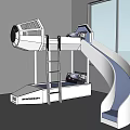 Hotel Guest Room Featuring Bunk Bed With Slide And Large Window For Kids