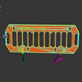 Orange Construction Safety Barrier With Plastic Panels And Stable Support Base