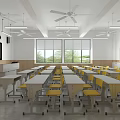 Modern Classroom School Classroom Corridor 3d model