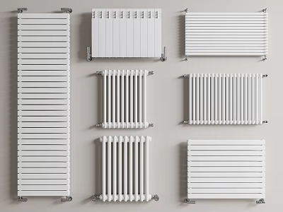 Various Types Of White Radiators For Home Heating With Modern Designs 3d model