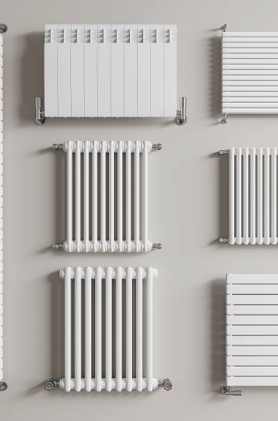 Various Types Of White Radiators For Home Heating With Modern Designs 3d model