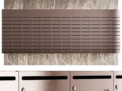 Public Facility Metal Mailboxes In Community Residential Area With Secure Row Units 3d model