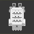 Portable White Industrial Equipment With Spiked Top Metal Components And Wheels