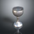 Elegant Silver Goblet With Intricate Carved Patterns For Home Decor 3d model