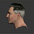 3D Male Character Human Head Model with Detailed Realistic Facial Features and Anatomical Accuracy