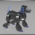 Robotic Dog With Mechanical Structure And Metallic Body Blue Accents And Glowing Lights On Paws