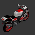 YAMAHA YZR 750 Sport Racing Motorcycle With White Red Body Black Seat And Red Rims