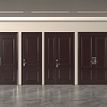 Modern security door entry door double door door 3d model