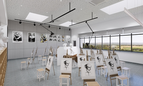 Modern Art Classroom 3d model