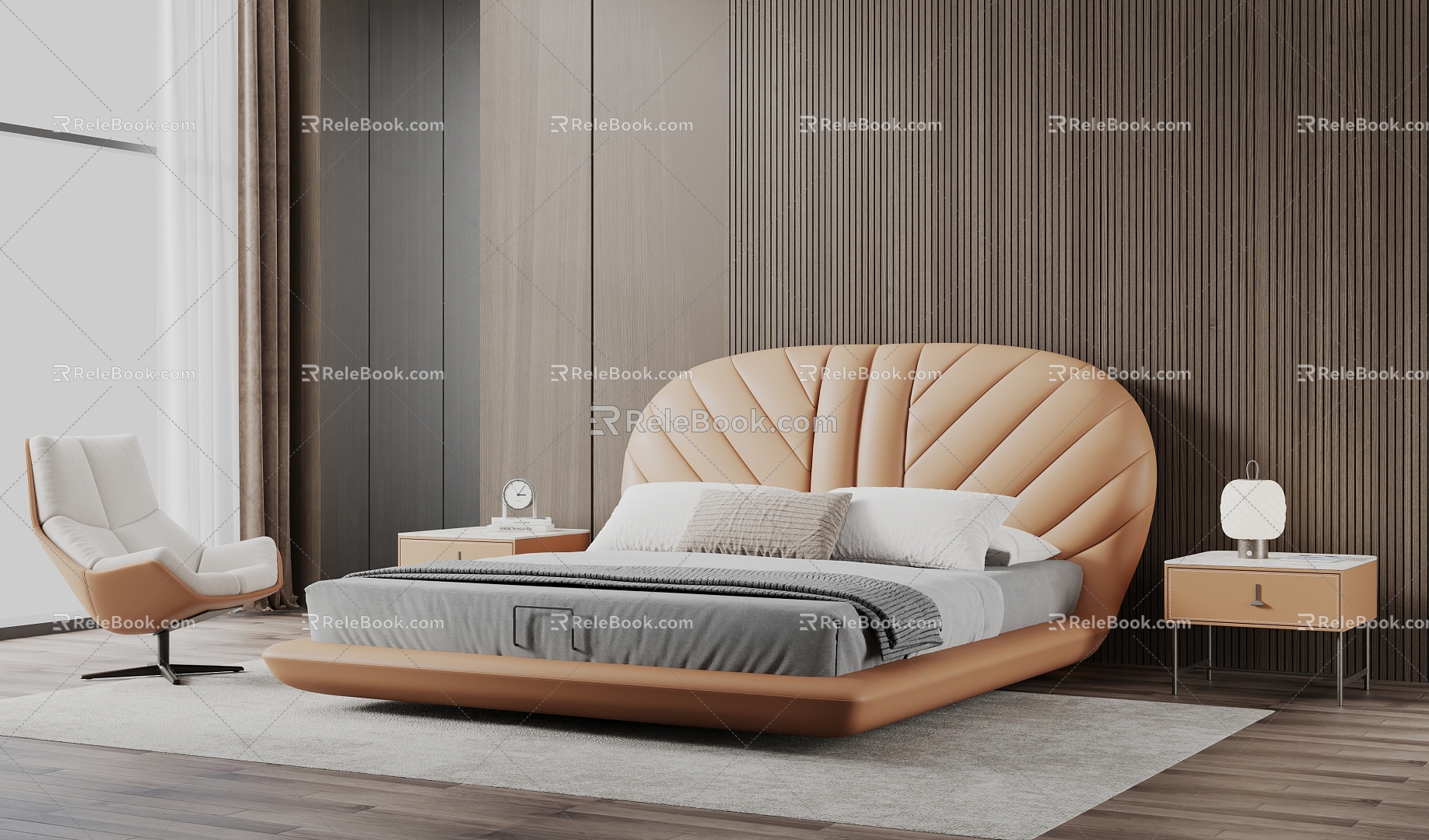 Leather Double Bed Double Bed model