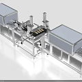Industrial Automated Production Line With Transparent Cover Enclosures And Metal Frame Structure
