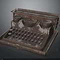 Old-Fashioned Vintage Rusty Mechanical Typewriter With Classic Design And Metal Keys